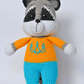 Raccoon Plush Stuffed Animals, Handmade Crocheted Animal Raccoon Crochet Kit, Ukrainian Soldier Knitted Raccoon, Craft Plush Soft Decoration, Figurine Home Decor, Made in Ukraine