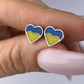 Ukraine Flag Earrings Blue Yellow Ukrainian Heart Ukrainian Stud Earrings | 925 Sterling Silver | Silver Earrings for Women | Made in Ukraine