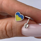 Ukraine Flag Earrings Blue Yellow Ukrainian Heart Ukrainian Stud Earrings | 925 Sterling Silver | Silver Earrings for Women | Made in Ukraine