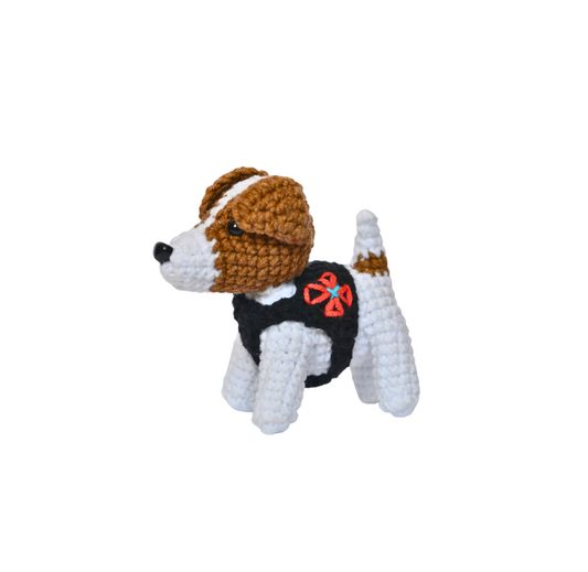 Patron Dog Minesweeper Plush Stuffed Animals, Handmade Crocheted Animal Dog Crochet Kit, Ukrainian Soldier Knitted Patron Dog, Craft Plush Soft Decoration, Figurine Home Decor, Made in Ukraine