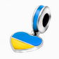 Ukraine Flag Pendant Blue Yellow Ukrainian Heart Pendant Ukrainian Necklace | 925 Sterling Silver | Silver Pendant for Women Men | Made in Ukraine