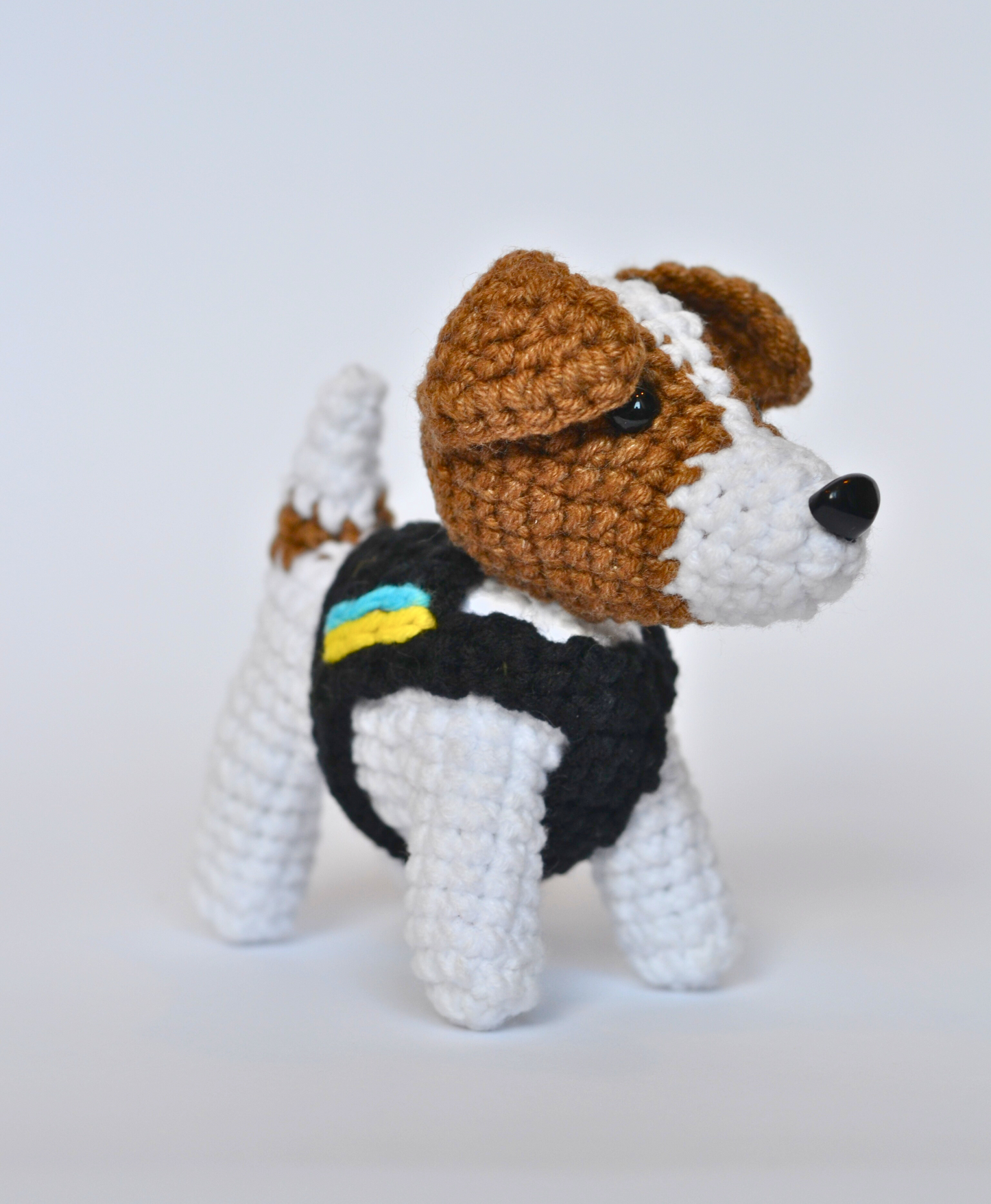 Patron Dog Minesweeper Plush Stuffed Animals, Handmade Crocheted Animal Dog Crochet Kit, Ukrainian Soldier Knitted Patron Dog, Craft Plush Soft Decoration, Figurine Home Decor, Made in Ukraine
