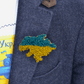 Ukrainian Pride Collection of Brooches || Handmade Brooch || Patriotic Ukrainian Map Brooch and Heart-shaped Brooch || Beaded Brooch in Blue-Yellow || Made in Ukraine