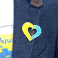 Ukrainian Pride Collection of Brooches || Handmade Brooch || Patriotic Ukrainian Map Brooch and Heart-shaped Brooch || Beaded Brooch in Blue-Yellow || Made in Ukraine