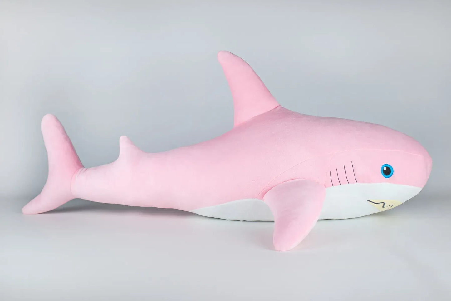 Premium Giant Shark Plush Toy & Decor & Pillow in One – Handmade in Ukraine – Luxury Soft Stuffed Animal in L & XXL – Grey, Pink & Tiger Shark