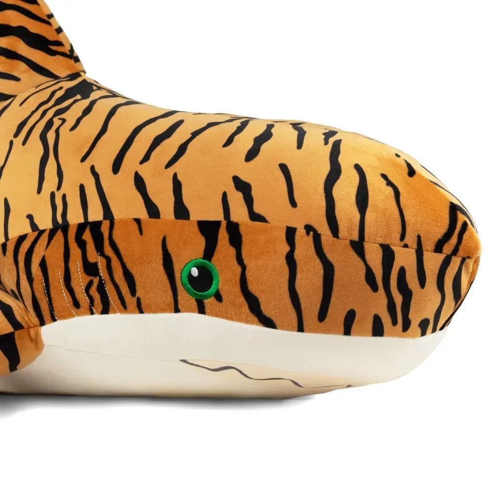 Premium Giant Shark Plush Toy & Decor & Pillow in One – Handmade in Ukraine – Luxury Soft Stuffed Animal in L & XXL – Grey, Pink & Tiger Shark