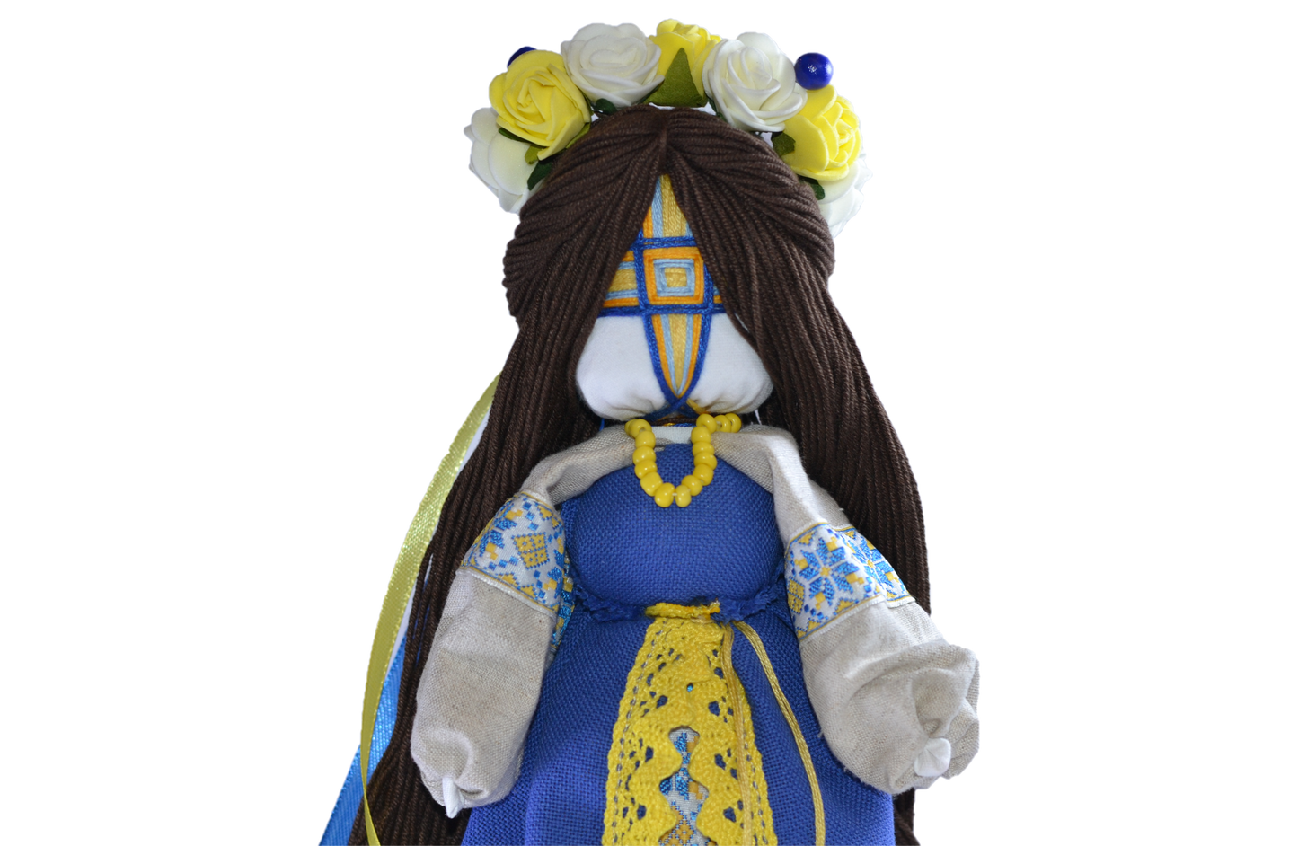 BraveUA 12'' Exclusive Collectible Ukrainian Motanka Doll on Wooden Base Slavic Design Handmade Made in Ukraine