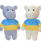 10'' Hippo Plush Stuffed Animals || Hippos Craft Plush Soft Toy || Hippopotamus Handmade Made in Ukraine