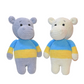 10'' Hippo Plush Stuffed Animals || Hippos Craft Plush Soft Toy || Hippopotamus Handmade Made in Ukraine