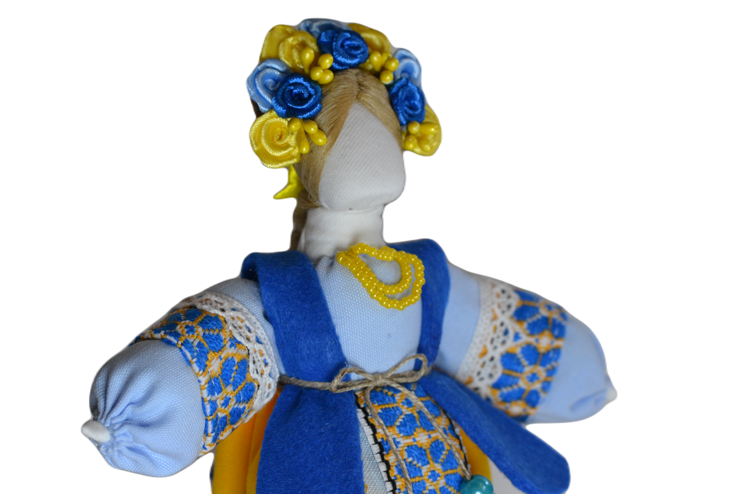 7.5" Exclusive Collectible Ukraine Motanka Doll Slavic Design Yellow-Blue Handmade Made in Ukraine