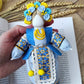 7.5" Exclusive Collectible Ukraine Motanka Doll Slavic Design Blue Handmade Made in Ukraine